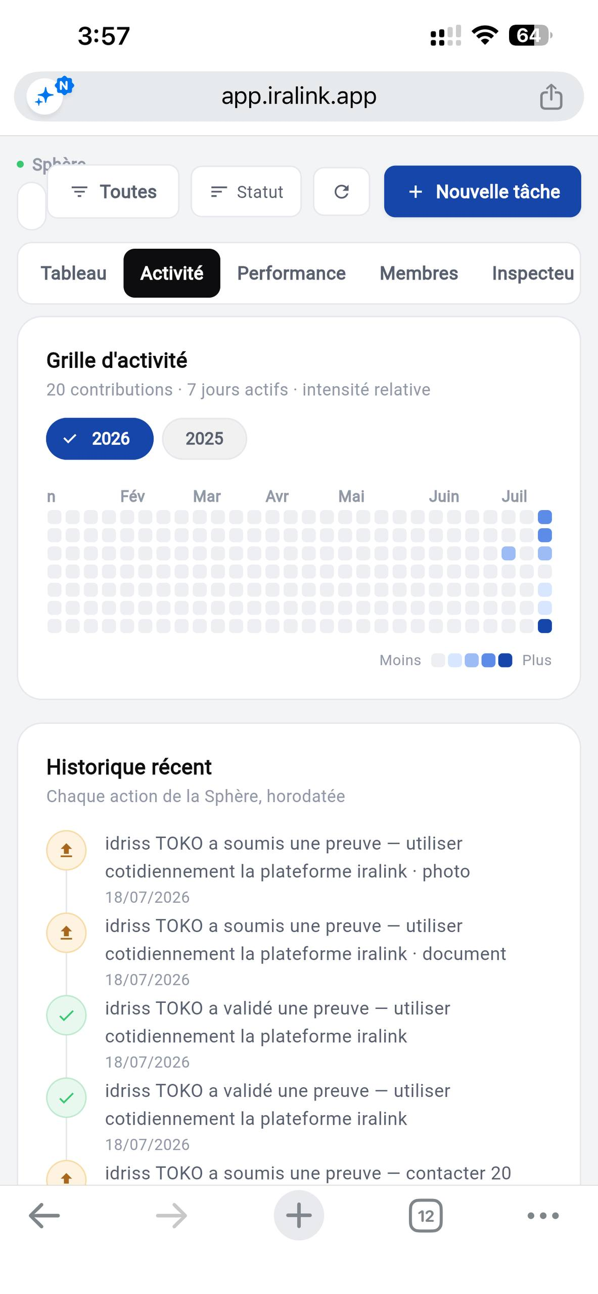 Aperçu iRalinK sur téléphone